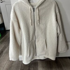 Cozy Cream Sherpa Hoodie American Eagle Womens